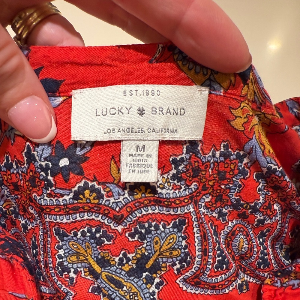 Lucky Brand Floral Red Blouse